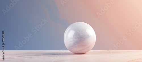 Marble ornament highlighted in black isolated pastel background Copy space