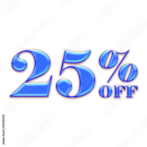 25 Percent Discount Offers Tag with Blue Glosse Style Design