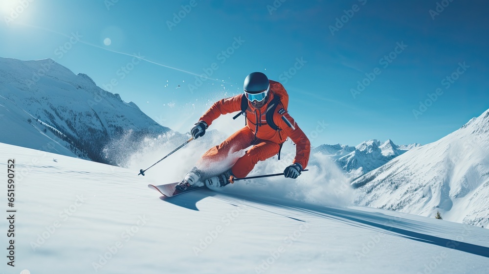 Skier, alpine sports