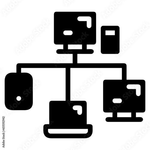 Computer technology icon symbol vector image. Illustration of the dekstop monitor display design image