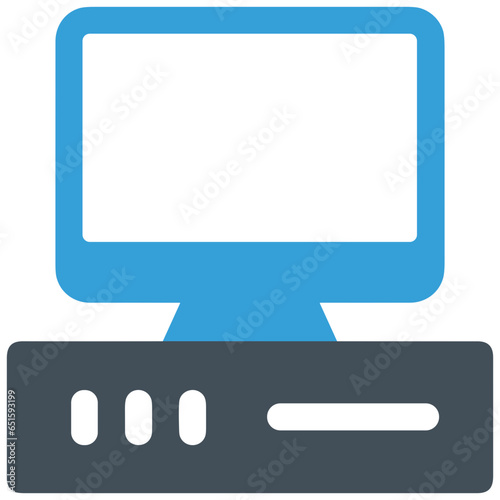 Computer technology icon symbol vector image. Illustration of the dekstop monitor display design image