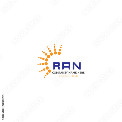 RAN letter logo design in 3 style. RAN polygon, circle, triangle, hexagon, flat and simple style with black and white color variation letter logo set in one artboard RAN logo, RAN.