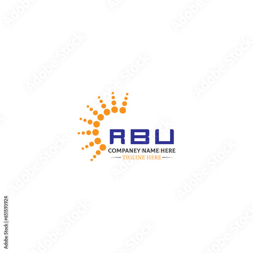 RBU letter logo design in 3 style. RBU polygon, circle, triangle, hexagon, flat and simple style with black and white color variation letter logo set in one artboard RBU logo, RBU.