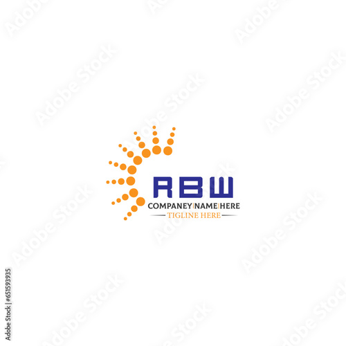 RBW letter logo design in 3 style. RBW polygon, circle, triangle, hexagon, flat and simple style with black and white color variation letter logo set in one artboard RBW logo, RBW.
