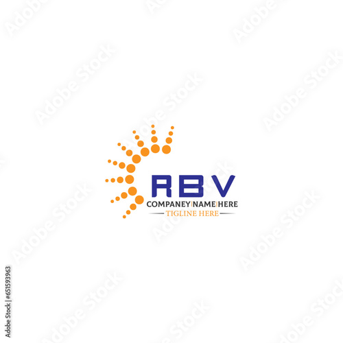 RBV letter logo design in 3 style. RBV polygon, circle, triangle, hexagon, flat and simple style with black and white color variation letter logo set in one artboard RBV logo, RBV.