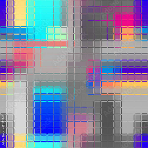 Geometric abstract pattern in low poly style. Tileable image. Small squares with glass effect. Glass mosaic pattern.