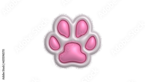 Pet paw print, 3d rendering