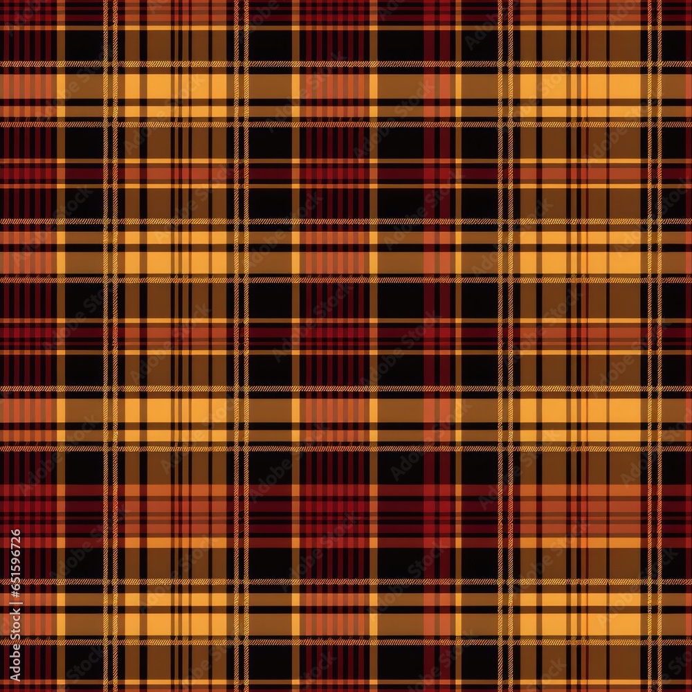 Tartan seamless pattern background in orange. Check plaid textured graphic design. Checkered fabric modern fashion print. New Classics: Menswear Inspired concept.