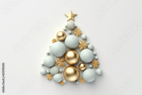 Christmas tree made from christmas balls