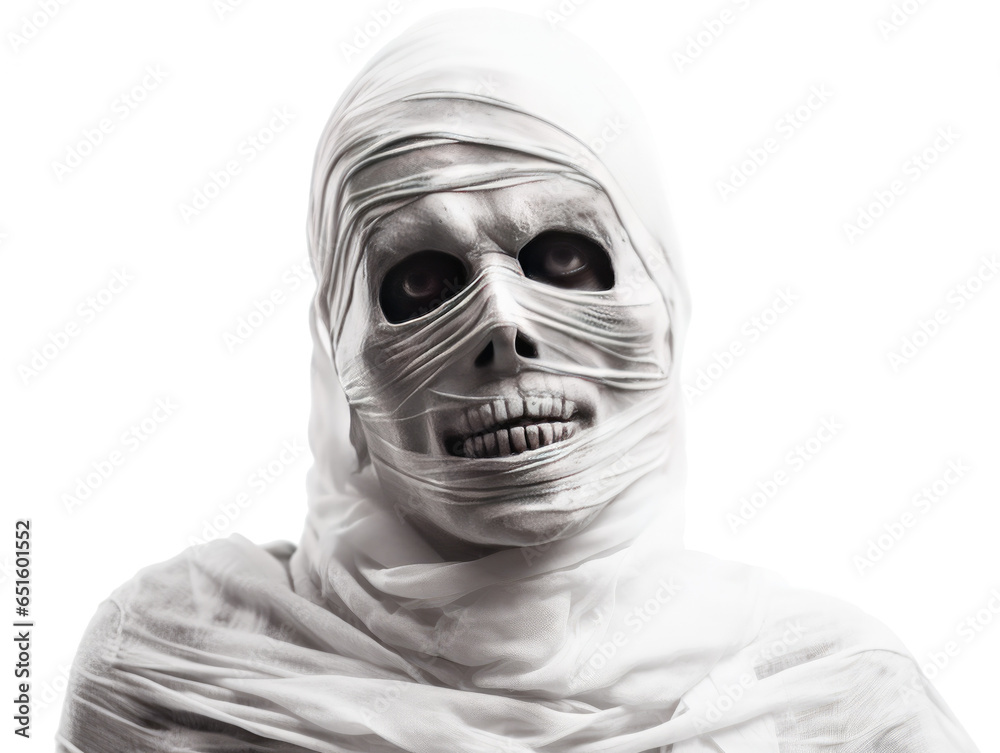 spooky mummy portrait. halloween style. spooky mummy portrait. halloween style.
