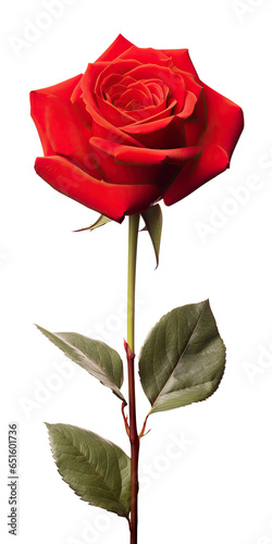 bright red rose as symbol for love. 