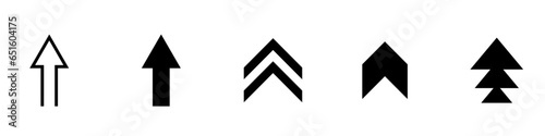 Set of vector arrows in black on an isolated background. Arrows of different shapes and thicknesses. Modern arrows for your design or web page. Vector EPS 10