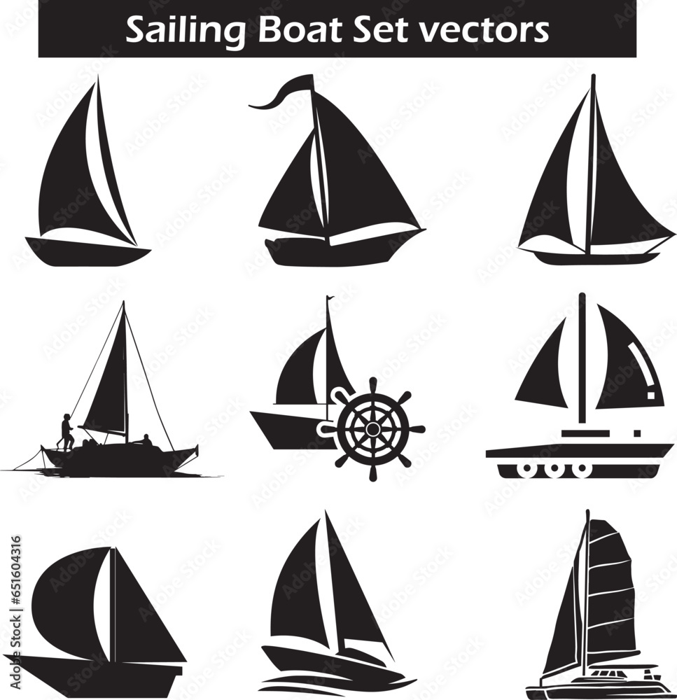 Sailing Boat Set vectors