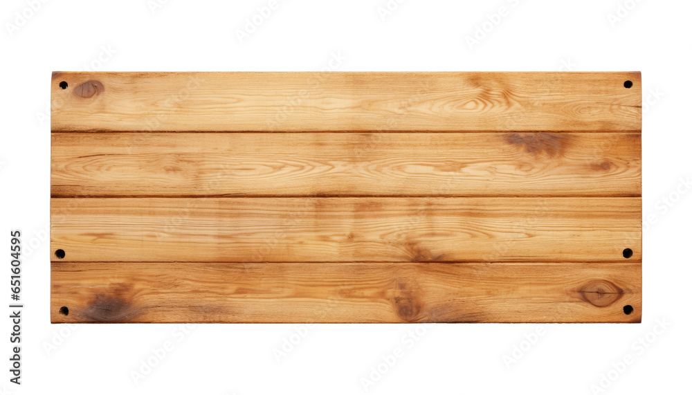 old wooden board isolated on transparent background cutout