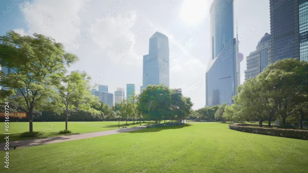 park in lujiazui financial centre, Shanghai, China park in lujiazui financial centre, Shanghai, China