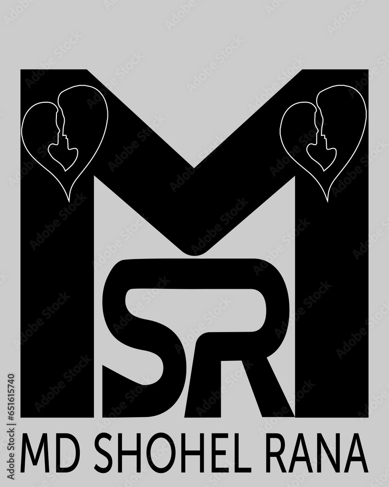 MSR letter monogram logo design vector. Vector logo, calligraphy ...