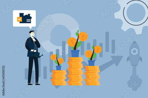 Business illustrations. Concept of investing money management