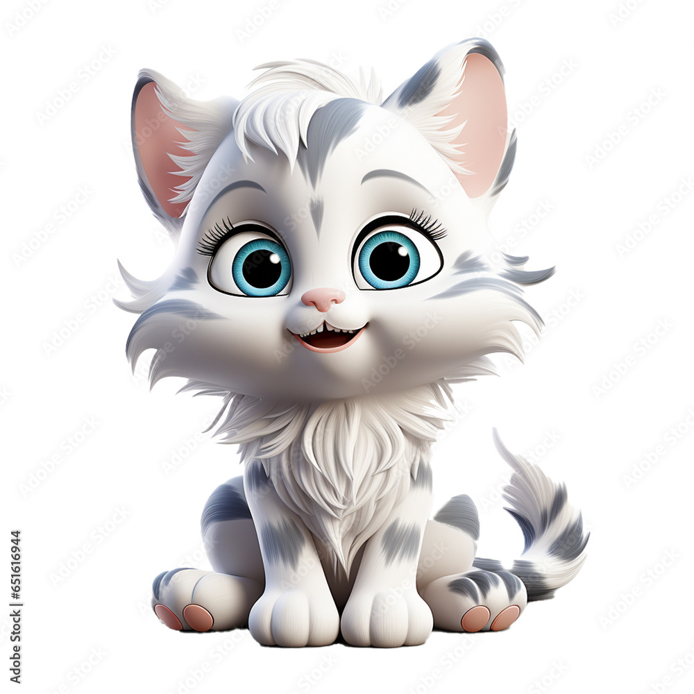 Obraz premium Cute wolf cub Generated AI