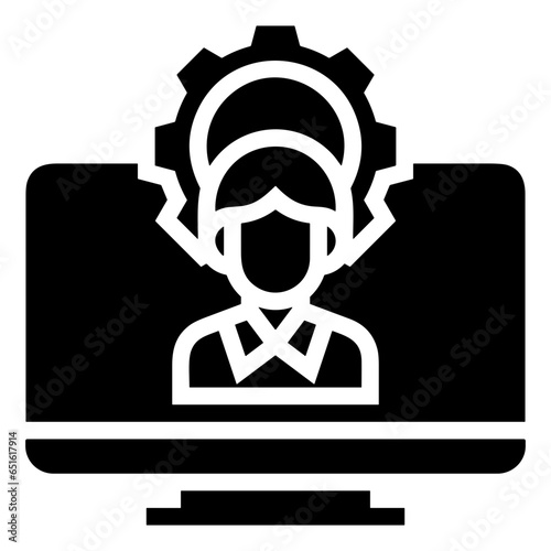 Computer technology icon symbol vector image. Illustration of the dekstop monitor display design image © Rida
