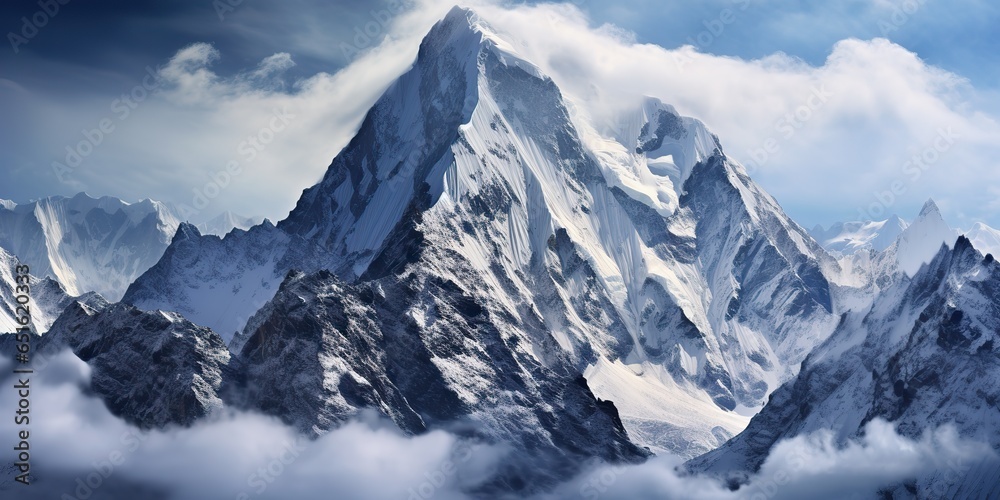 AI Generated. AI Generative. Snow ice faded mountain hill peak. Nature outdoor landscape background. Graphic Art AI Generated. AI Generative. Snow ice faded mountain hill peak. Nature outdoor landscape background. Graphic Art