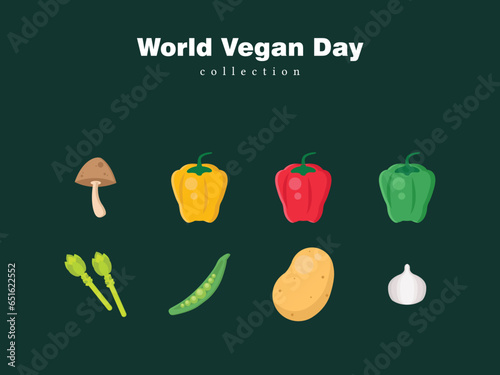 world vegan day health vegetable diet green vitamin vector ingredient food november market herbal