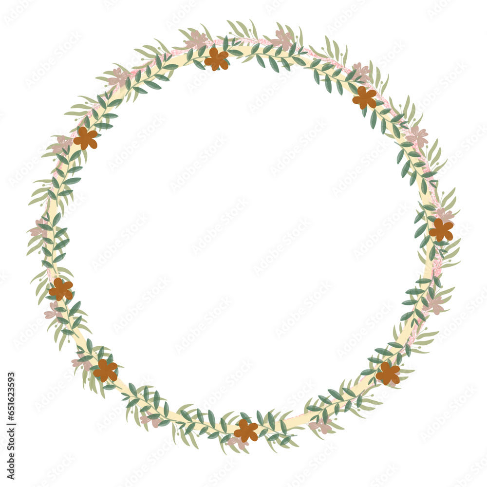 Fototapeta Aesthetic floral wreath