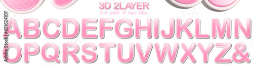 3D pink pastel layer letters