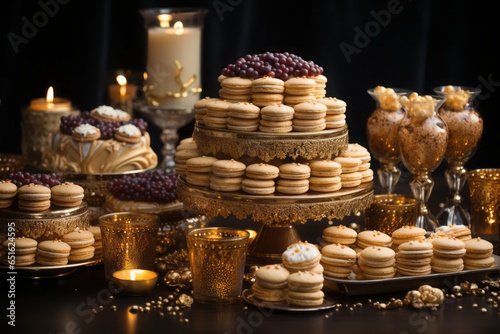 Lustrous gold elements elevate birthday party decorations and cake adornments, infusing the celebration with a touch of luxury, elegance, and timeless charm.