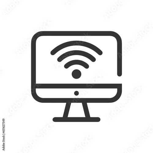 Computer technology icon symbol vector image. Illustration of the dekstop monitor display design image