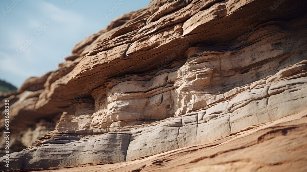 Close-up of a Rough Sandstone Mountain Surface. generative AI
