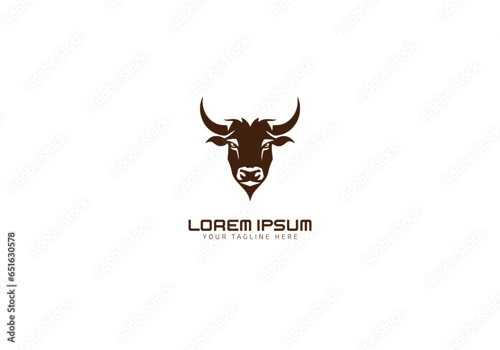 Bull head logo symbol, bull horns icon, ox, breeding cattle, red yak, cow, wolf, dragon gradient emblem modern brand, identity vector illustration design isolated white background Bull head logo symbol, bull horns icon, ox, breeding cattle, red yak, cow, wolf, dragon gradient emblem modern brand, identity vector illustration design isolated white background