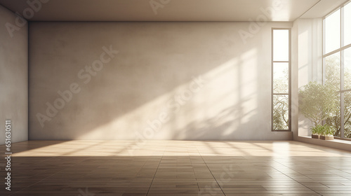 Interior empty room 3D rendering scandinavian interior design. Generative AI