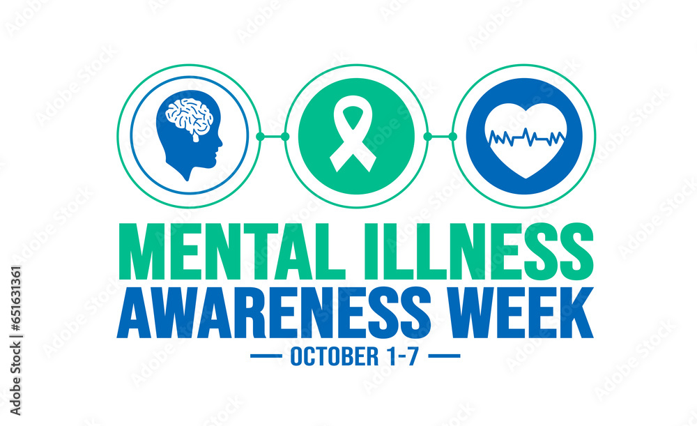 October is Mental Illness Awareness Week background template. Holiday concept. background, banner, placard, card, and poster design template with text inscription and standard color. October is Mental Illness Awareness Week background template. Holiday concept. background, banner, placard, card, and poster design template with text inscription and standard color.