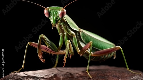 Ferociously Agitated Mantis Displaying Intense Emotions in its Natural Habitat