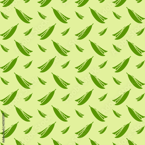 Green Peas seamless pattern, Vector illustration of fresh vegetable