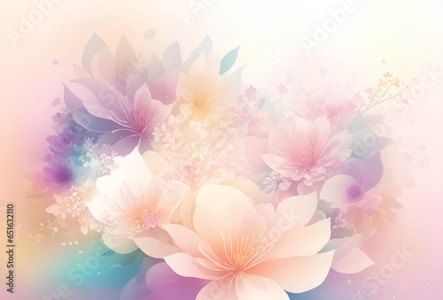 Colorful watercolor floral background . AI