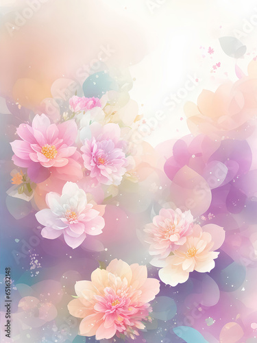 Colorful watercolor floral background . AI