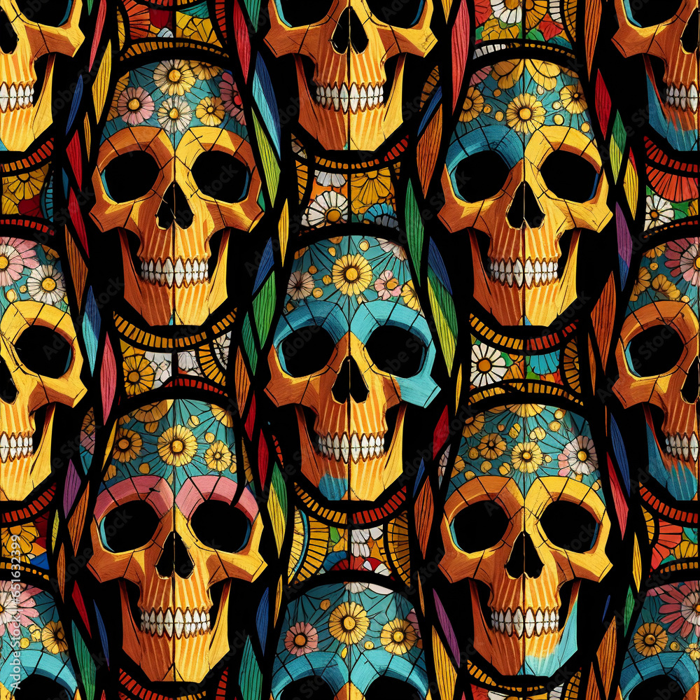 a seamless pattern of skulls a seamless pattern of skulls
