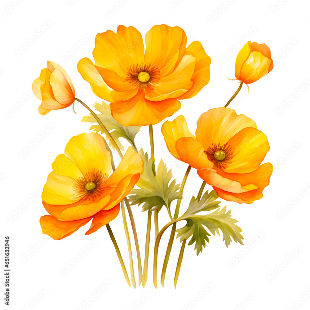 Water color buttercup flower illustration png clip art Water color buttercup flower illustration png clip art
