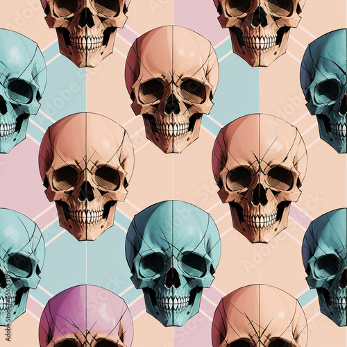 a seamless pattern of skulls