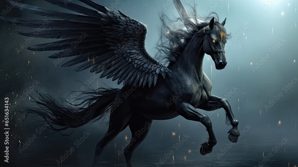 Stunning Image of a Majestic Winged Horse - The Mythical Pegasus in Flight Stunning Image of a Majestic Winged Horse - The Mythical Pegasus in Flight