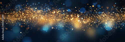 Background of abstract glitter lights blue gold
