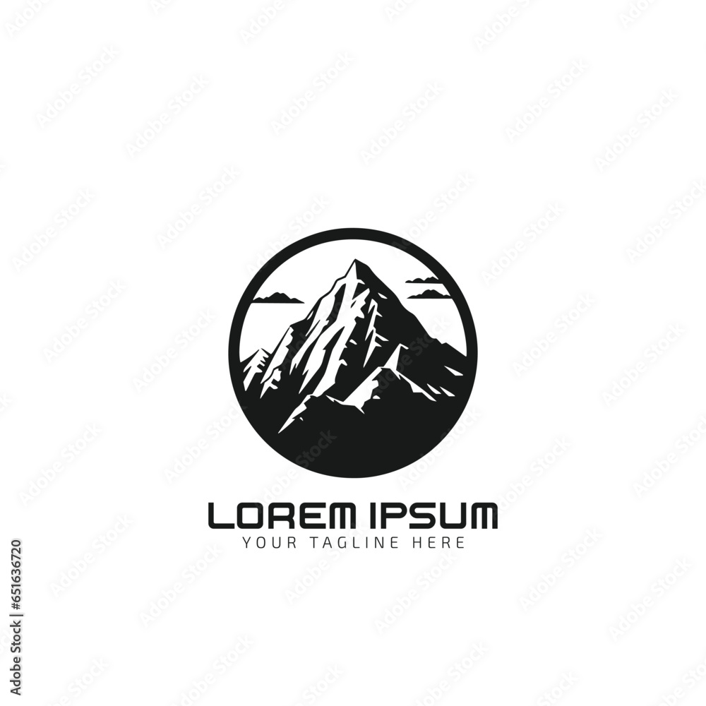 mountain minimal logo vector icon design silhouette