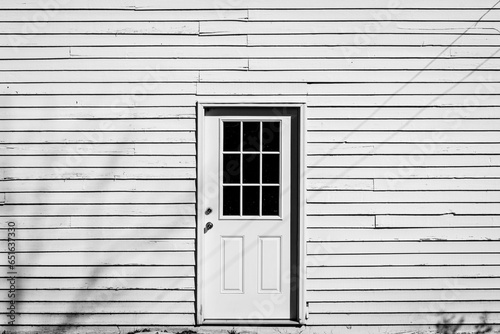 old white door with window