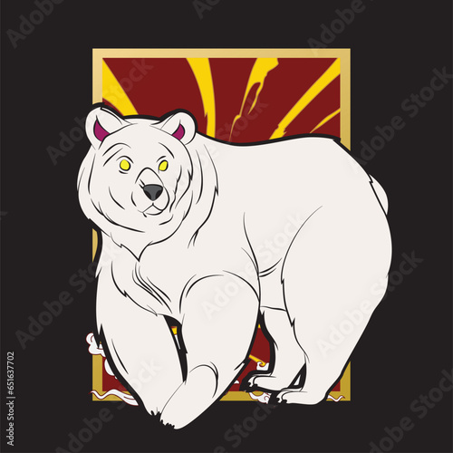 polar bear illustration design for sukajan is mean japan traditional cloth or t-shirt with digital hand drawn Embroidery Men T-shirts Summer Casual Short Sleeve Hip Hop T Shirt Streetwear
