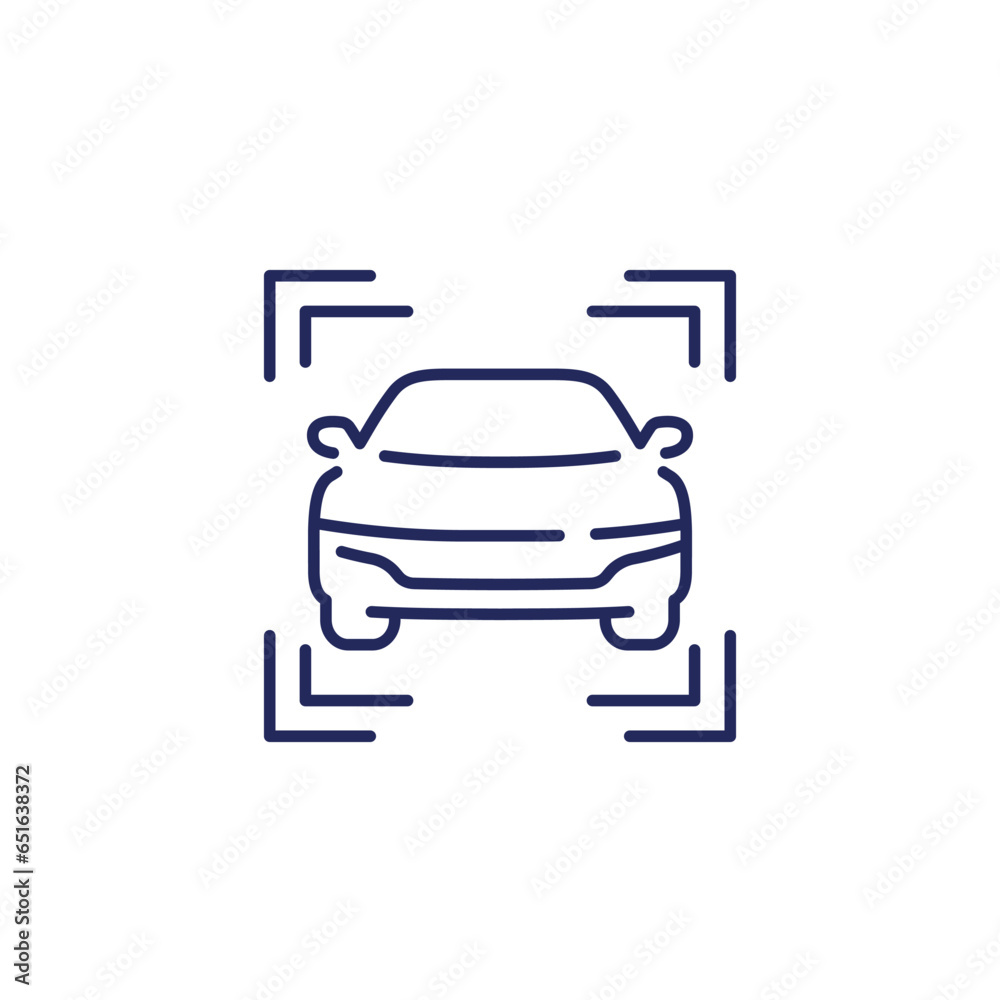 car scanning line icon on white