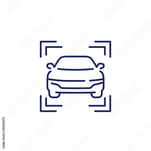 car scanning line icon on white