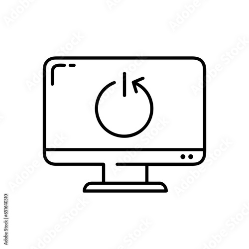 Computer technology icon symbol vector image. Illustration of the dekstop monitor display design image