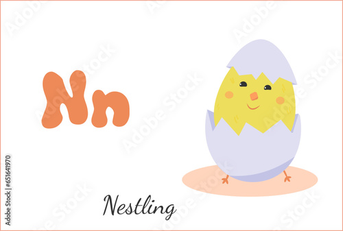  nestling  letter N English alphabet