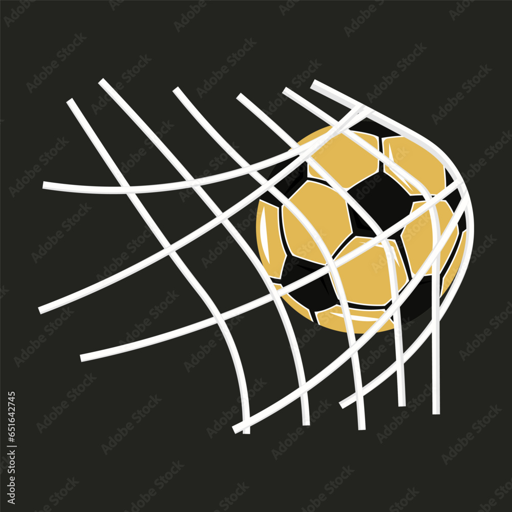 Soccer ball in the net. Goal. Soccer ball in the net. Goal.